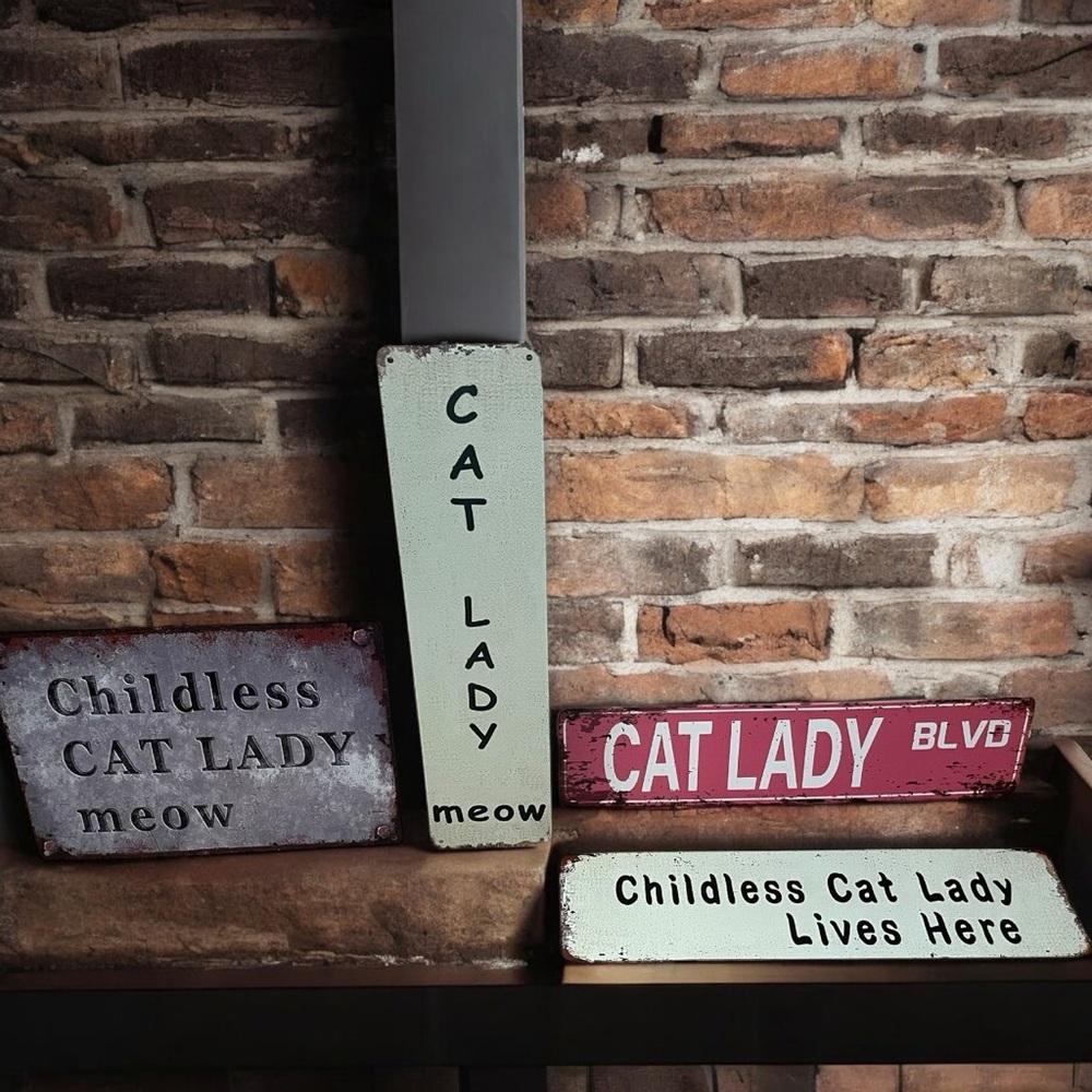 CAT LADY Metal Wall Art Home / Garden Office